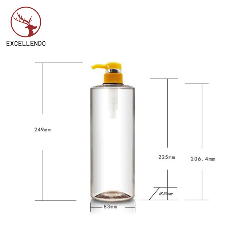 1L Transparent plastic Shampoo Shower Gel Bottle with Pumps 1000ml Bottle for Lotion