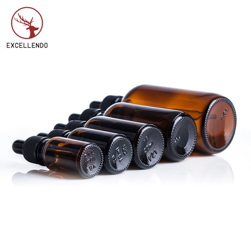 Wholesale 25ml 30ml Amber Essential Oil Bottle Perfume Glass Dropper Bottle with Cap