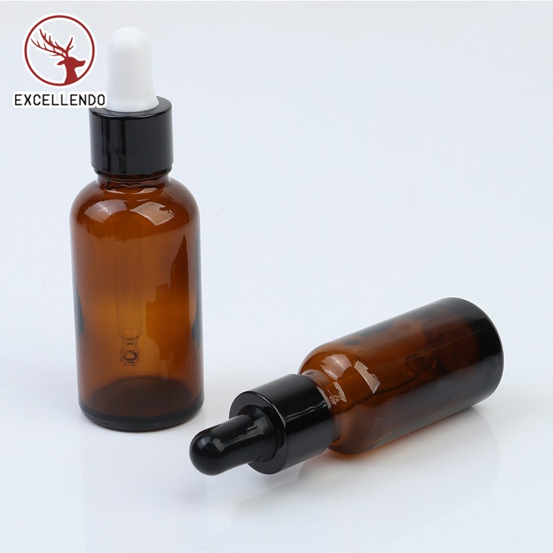 Wholesale 25ml 30ml Amber Essential Oil Bottle Perfume Glass Dropper Bottle with Cap