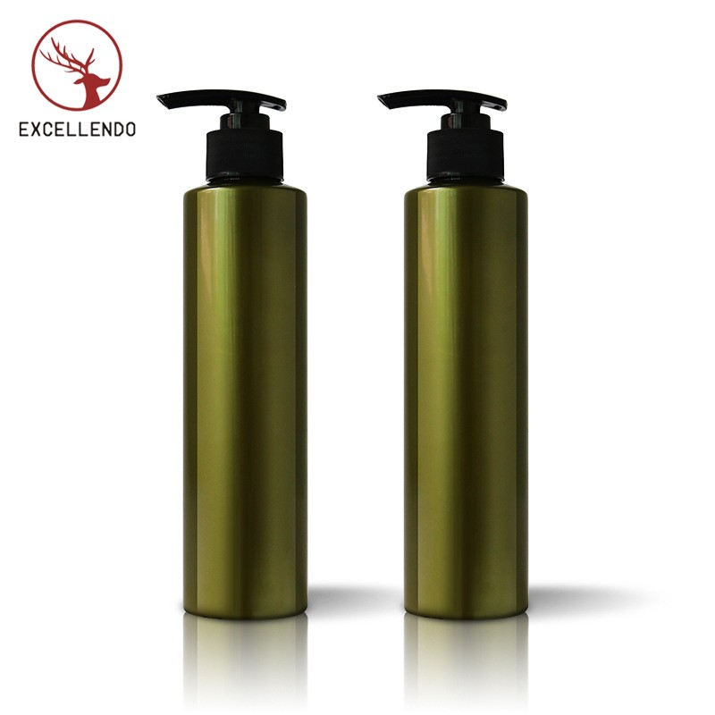 300ml Cylinder Shape PET Lotion Bottle Household Plastic Pump Bottles Shampoo Pump Bottle