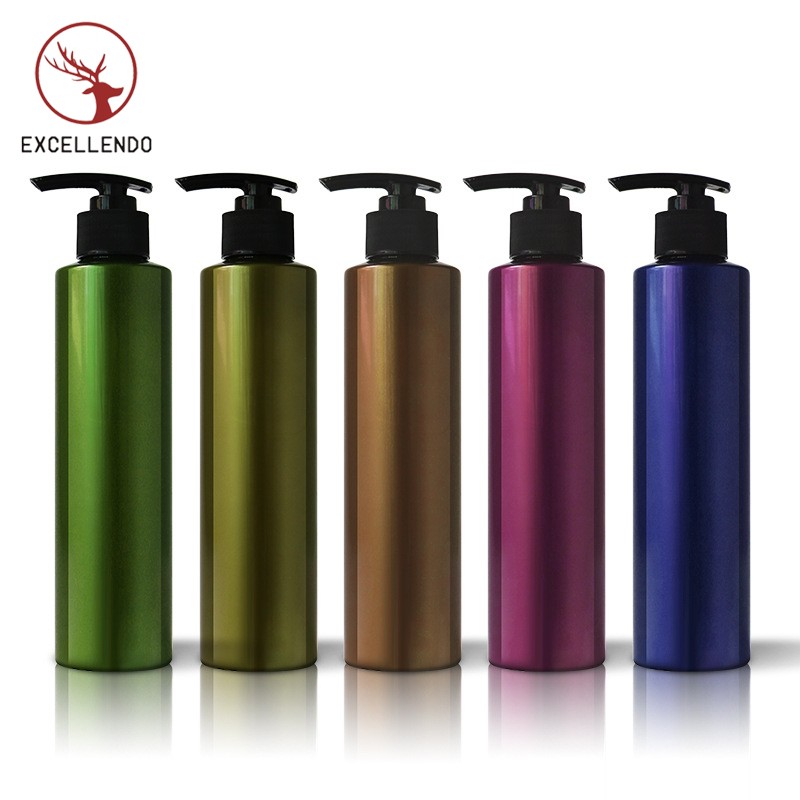 300ml Cylinder Shape PET Lotion Bottle Household Plastic Pump Bottles Shampoo Pump Bottle