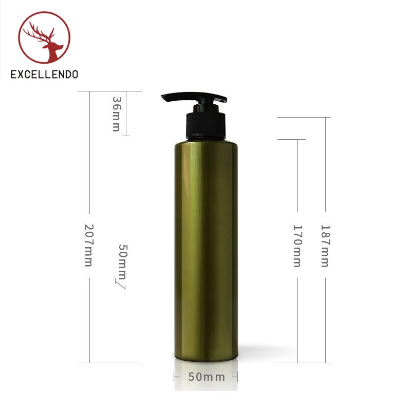 300ml Cylinder Shape PET Lotion Bottle Household Plastic Pump Bottles Shampoo Pump Bottle