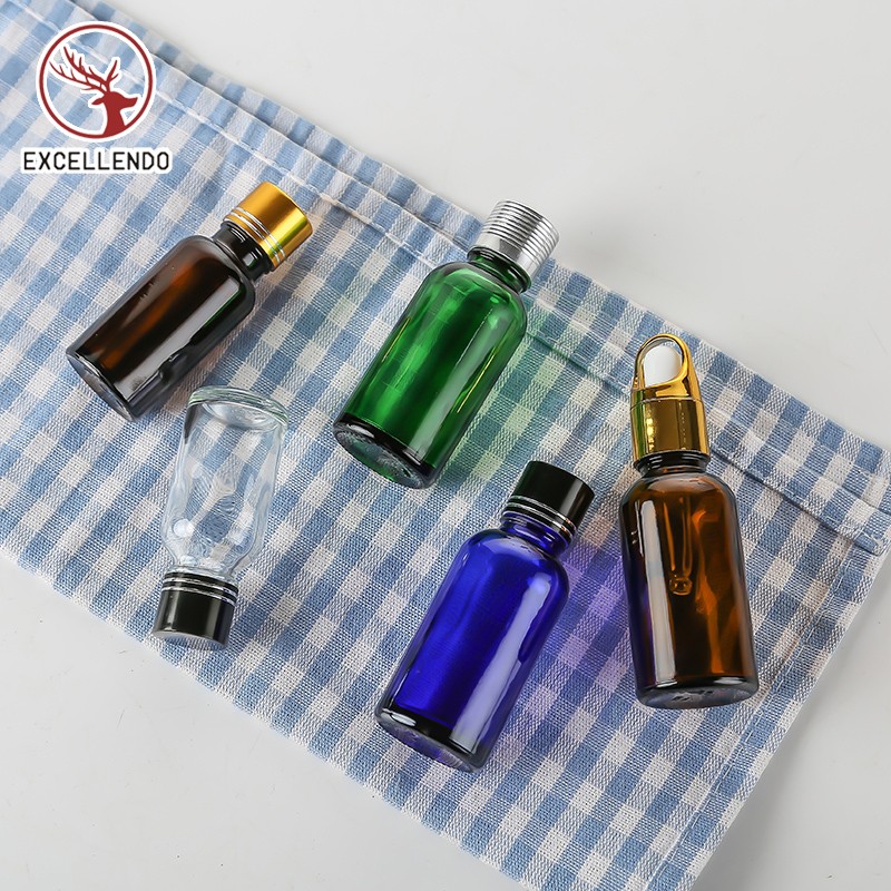 Amber Spray Bottle Glass Cosmetic Bottle with Pump Dropper Bottle for Essential Oil and Cream