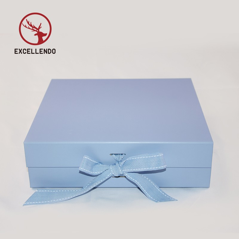 Cardboard Folding Gift Box with Ribbon Storage Boxes Magnetic Shoe Box Wedding Christmas Birthday