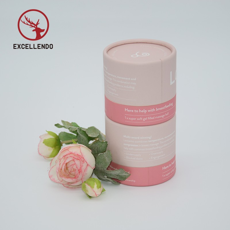 Paper Cylinder Gift Paper Box Custom Logo Luxury Cardboard Round Cylinder Packaging for Cream Bottle