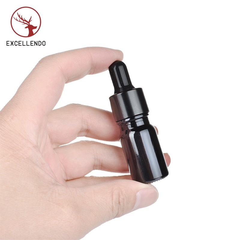 Custom Black Glass Spray Bottle Perfume Bottle with Pump Dropper Bottle 