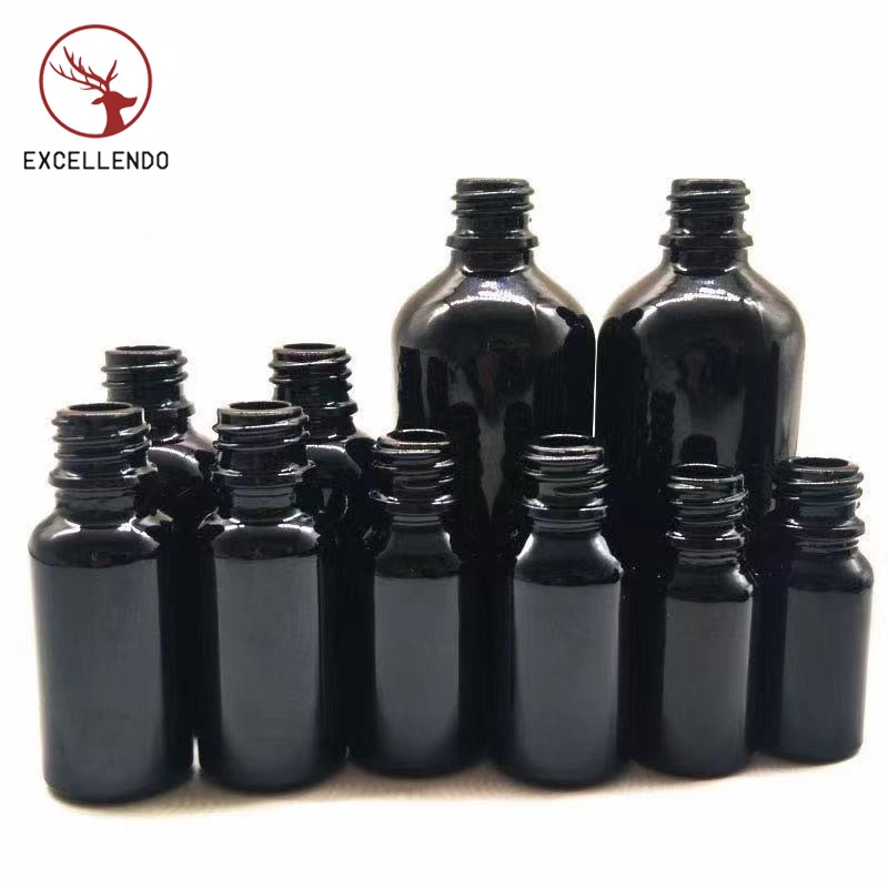 Custom Black Glass Spray Bottle Perfume Bottle with Pump Dropper Bottle 