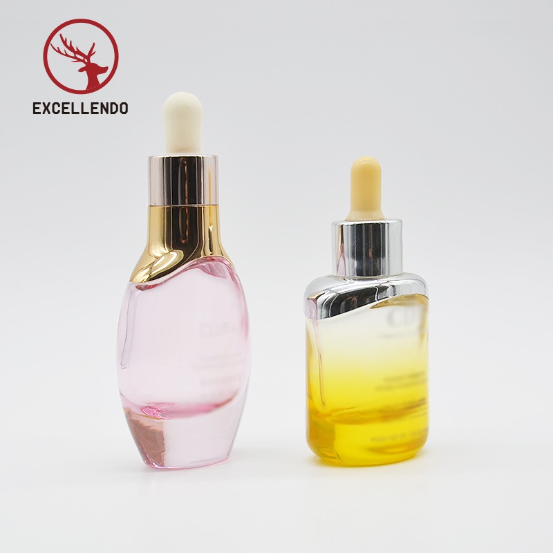 Factory Made Perfume Bottle, Custom OEM Cosmetic Glass Dropper Bottlle with Print in 30ml