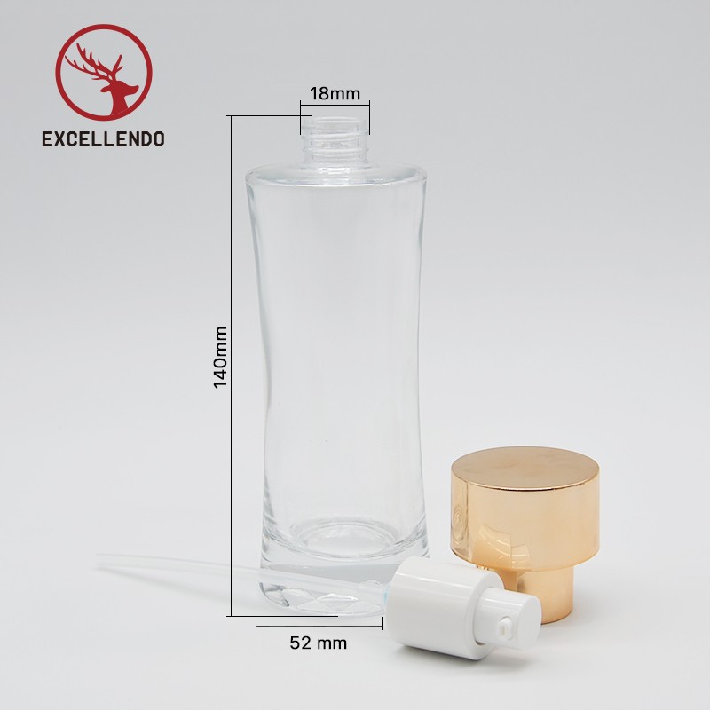 Best Selling Transparent Glass Cosmetic Bottle Set Custom OEM Cosmetic Glass Perfume Bottlle