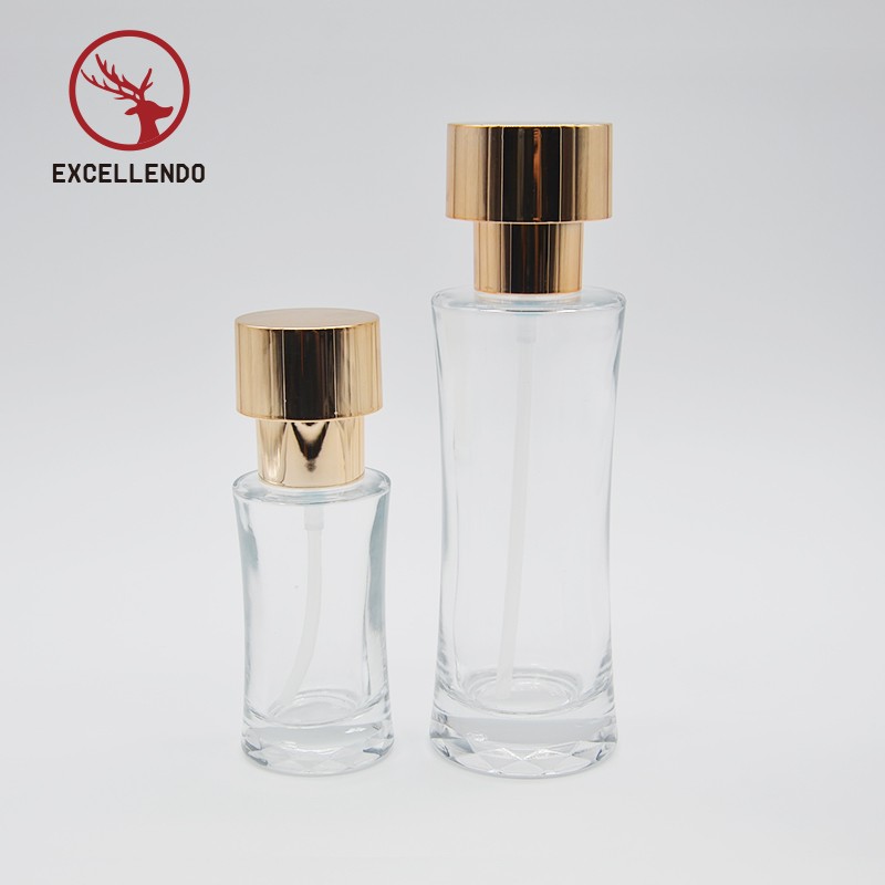 Best Selling Transparent Glass Cosmetic Bottle Set Custom OEM Cosmetic Glass Perfume Bottlle