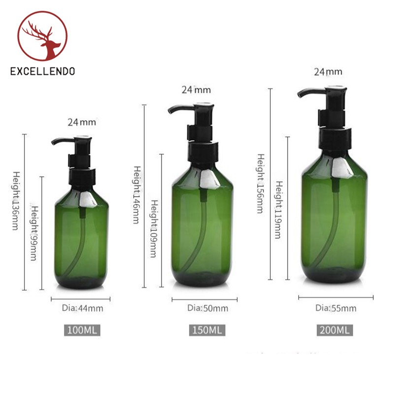 Customized 200ml 150ml 100ml Amber Plastic Lotion Bottle Plastic Pump Bottle for Cosmeic Perfume