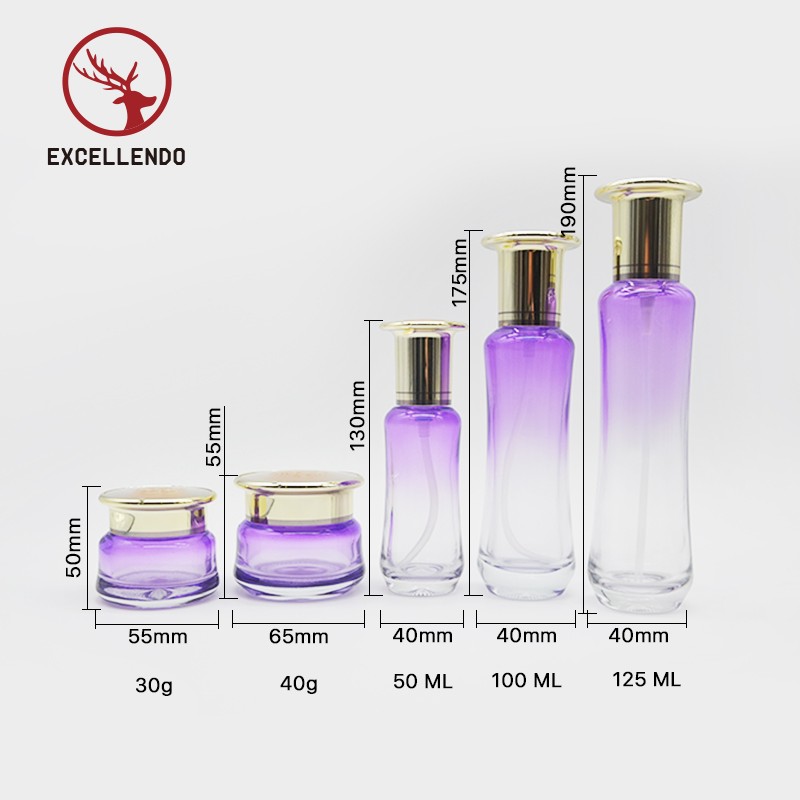 Empty 125ml 100ml 50ml Color Print Glass Cosmetic Bottle Perfume Essential Oil Bottle with Cap