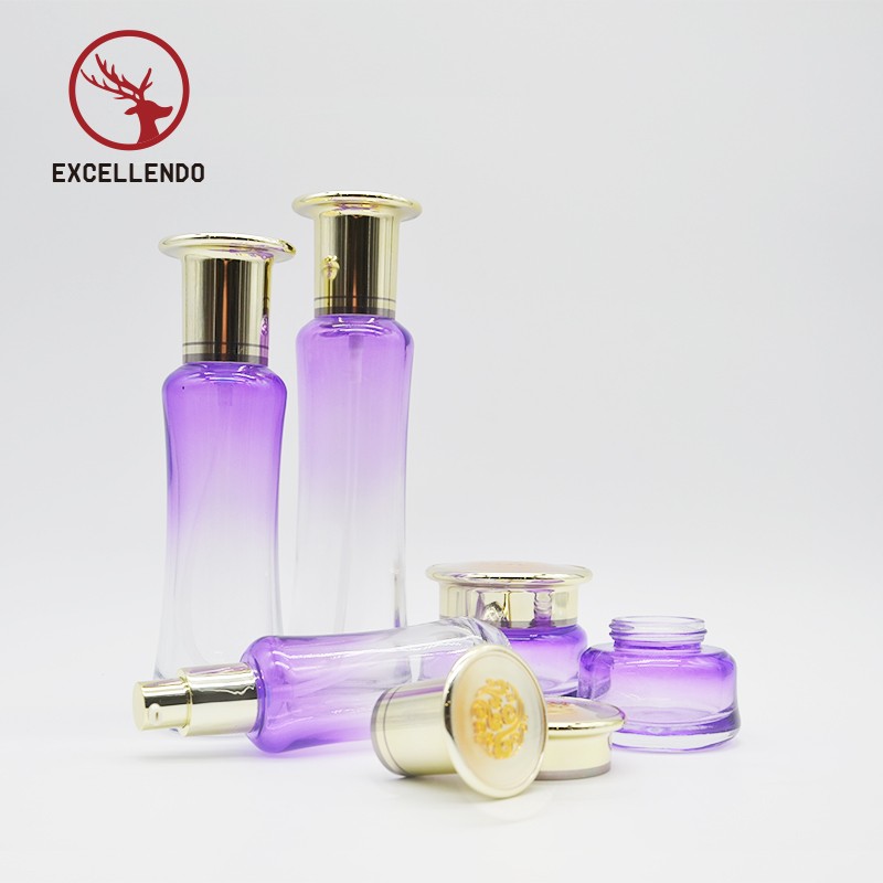 Empty 125ml 100ml 50ml Color Print Glass Cosmetic Bottle Perfume Essential Oil Bottle with Cap