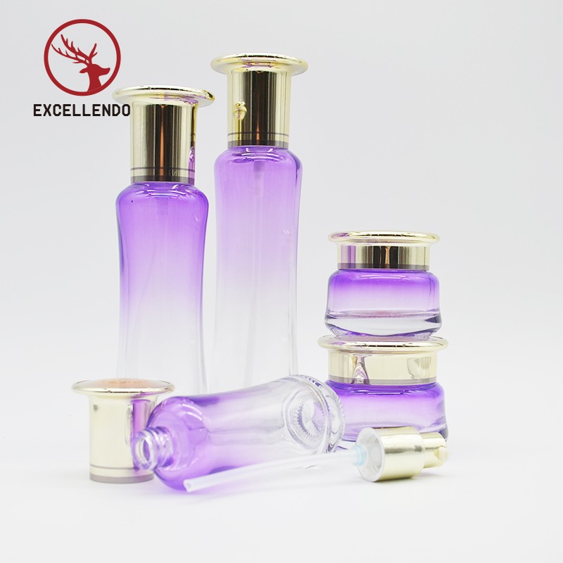 Empty 125ml 100ml 50ml Color Print Glass Cosmetic Bottle Perfume Essential Oil Bottle with Cap