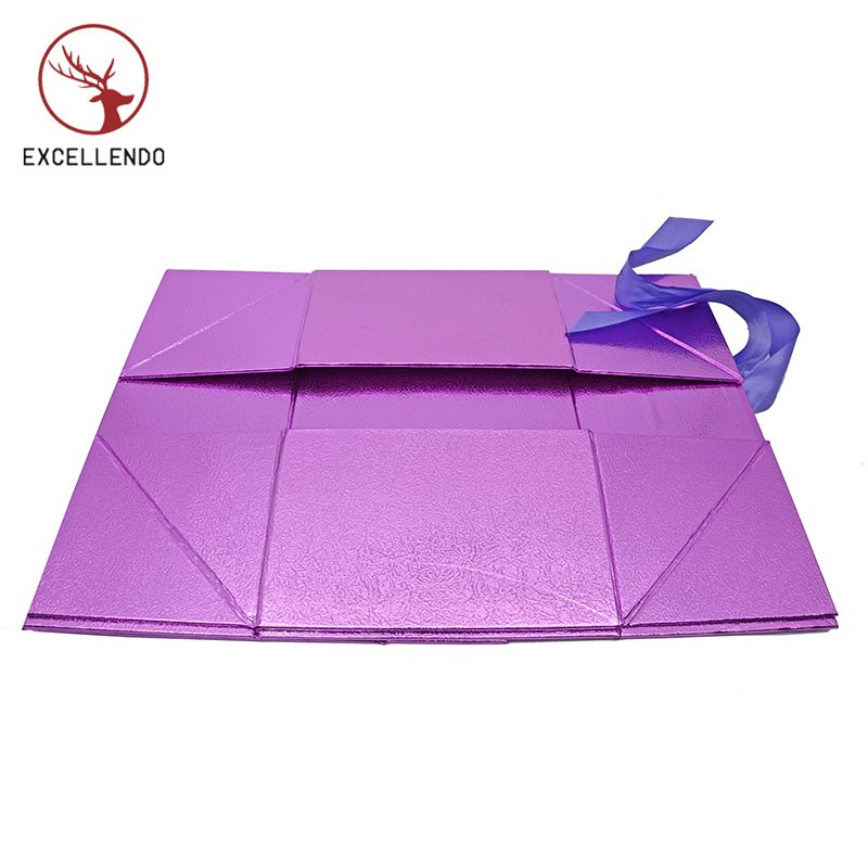 Luxury Factory Custom Magnet Folding Gift Box Shoe Box, Collapsible Gift Packaging Box with Ribbon