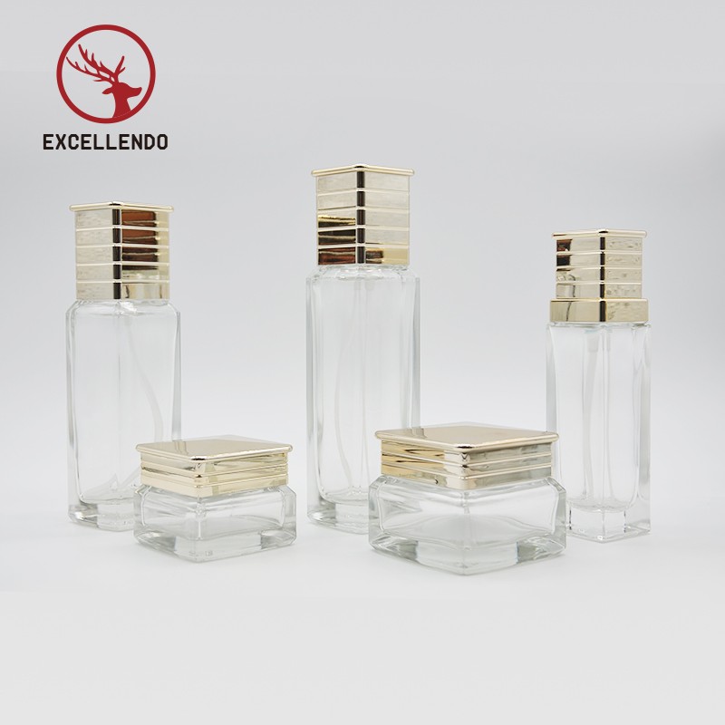 High Grade Customized Glass Cosmetic Perfume Bottle Set in 5ml to120ml,Clear Glass Cream Jar Bottlle