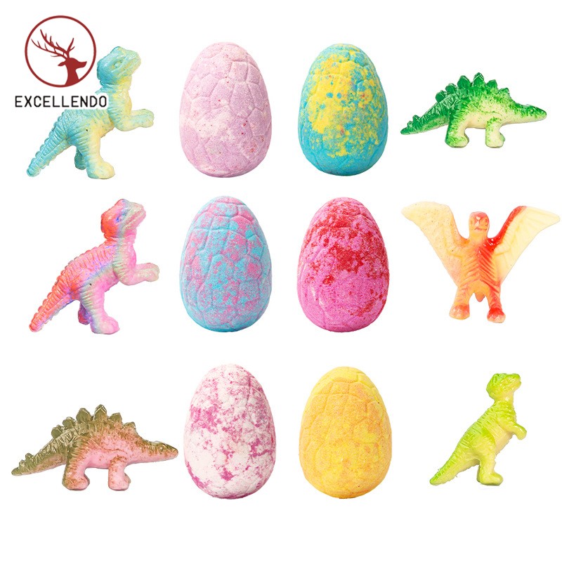 Kid Bombs Bath Bombs with Surprise Inside, Wonderland Dinosaur Eggs Bath Bombs Gift Set