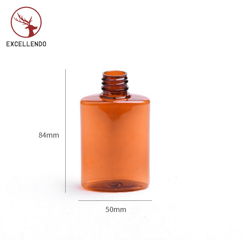 New Design Travel Reusable Amber Plastic Perfume Bottle with Spray or Cap for Cosmeic Perfume