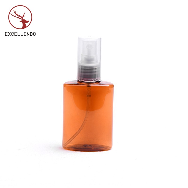 New Design Travel Reusable Amber Plastic Perfume Bottle with Spray or Cap for Cosmeic Perfume