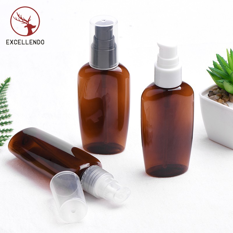 PET Reusable 60ml Amber Plastic Perfume Bottle Plastic Spray Bottle for Cosmeic CreamEssential Oil