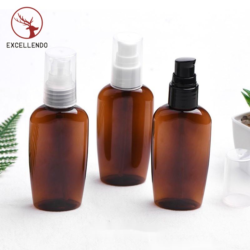 PET Reusable 60ml Amber Plastic Perfume Bottle Plastic Spray Bottle for Cosmeic CreamEssential Oil