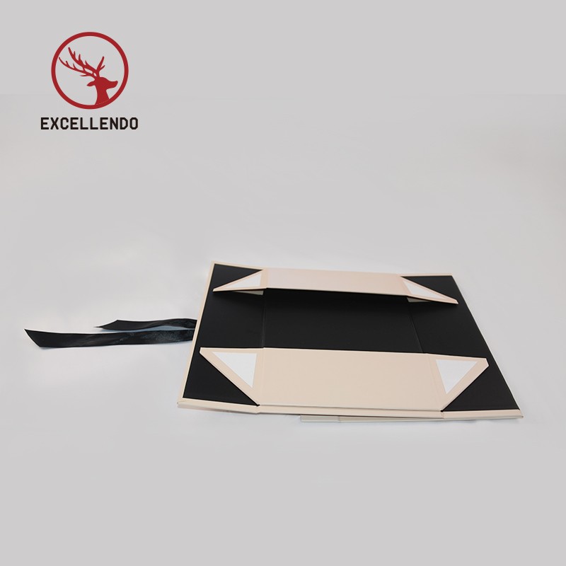 Custom Made Rigid Foldable Magnet Gift Box with Ribbon Closeure, Customzed Collapsible Gift box