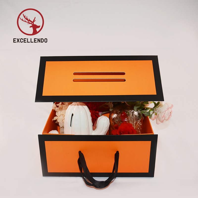 High Quality Foldable Magnet Gift Box with Ribbon Handle for Gifts, Storage, Perfume,Flowers,Snacks