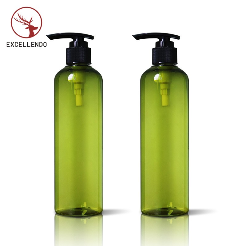 300ml Empty Plastic PET Shampoo Bottle Press Emulsion Pump Bottle Round Shoulder Bath Liquid Bottle