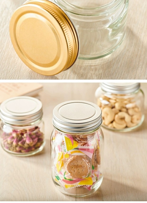 Recyclable Clear Small Glass Bottle With Cap Kitchen Glass Canister Snack Sugar Storage Container